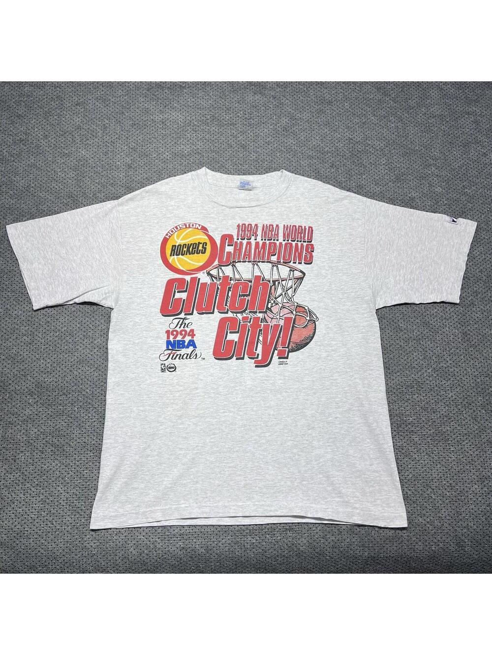 Vintage 1994 Logo 7 Houston Rockets NBA World Champions Clutch City T-Shirt XL